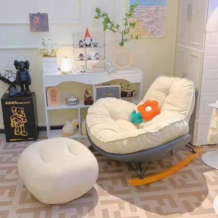 Simple modern rocking chair, Internet celebrity living room balcony, lazy lounge chair, casual chair, light luxury single sofa, lunch break chair