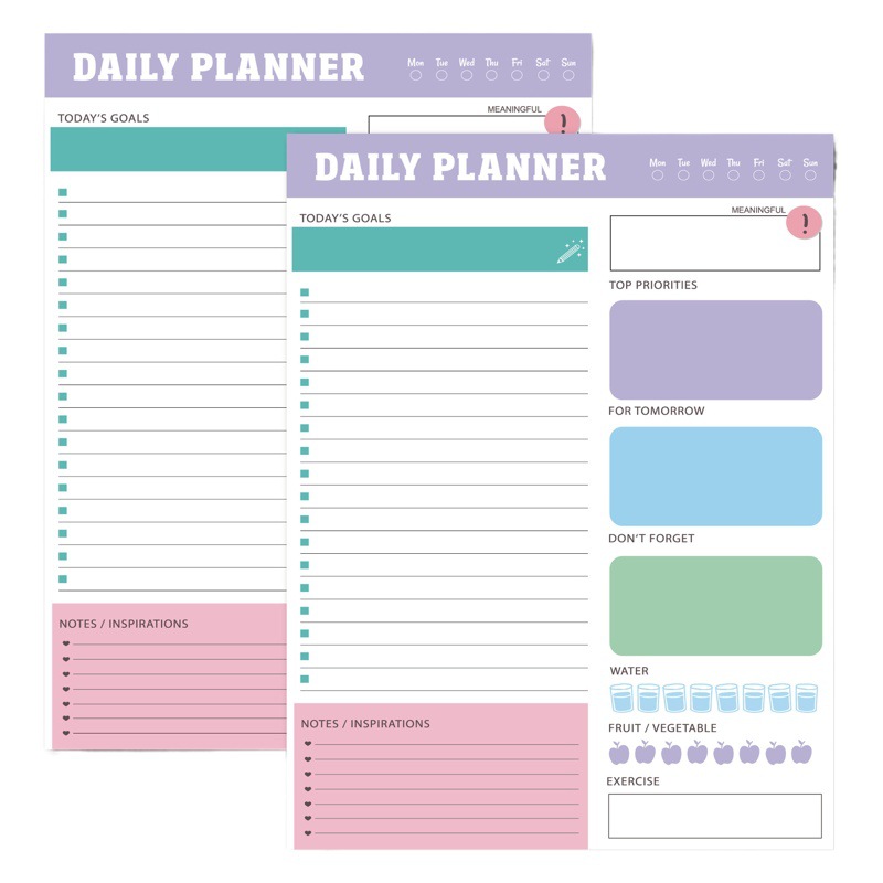 Cross-Border English Daily Weekly and Monthly Tearable Simple Ins Style Self-Discipline Schedule Time Management Plan Note Pad
