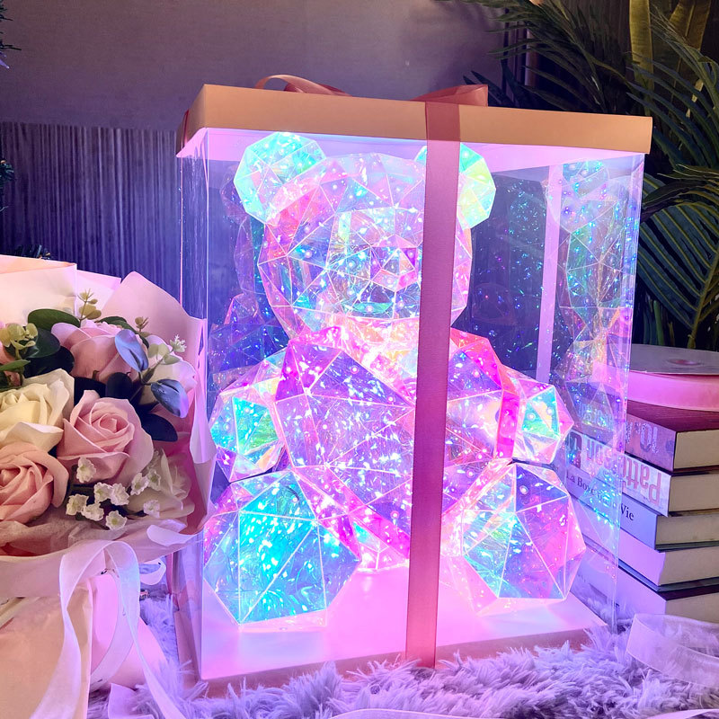 Picture of Birthday Gift for Girls to Send Girlfriend Creative Magic Luminous Bear Doll Girls Rabbit 520 Valentine's Day Gift