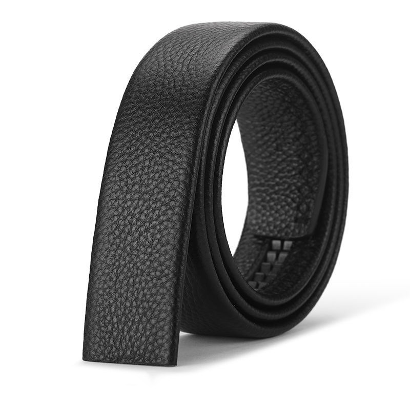 Double-Sided Top Layer Cowhide Men's Belt Men's 3.5 Automatic Belt Hedge Leather Belt Transparent Dye Headless Belt