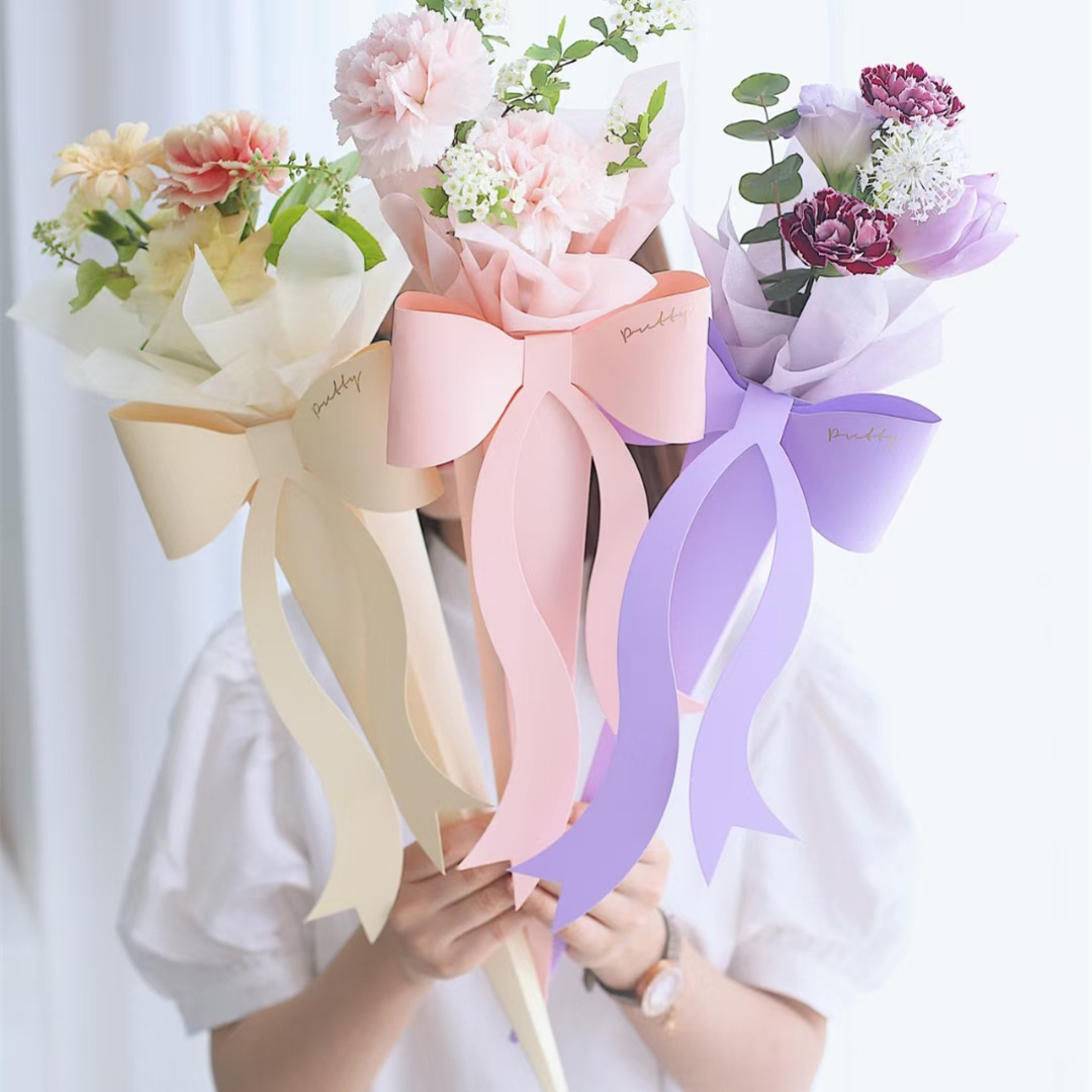 Single Flower Box Chinese Valentine's Day Rose Packaging Box DIY Flower Arrangement Gift Box Bow Fairy Stick Satchel Flower Box