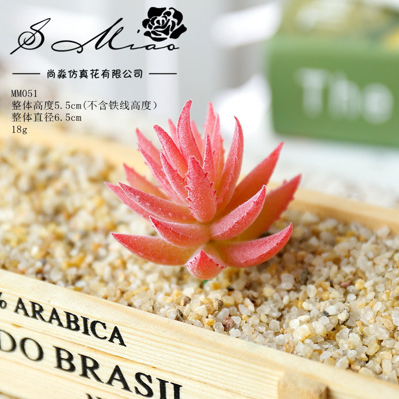 Picture of 006 Flocked Red Series Succulents Creative DIY Supplies Accessories Factory Direct Supply Wholesale Artificial Green