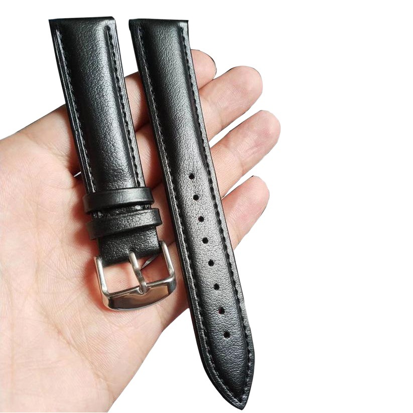 Genuine Leather Watch Strap Cowhide Watch Strap Waterproof Watch Accessories Napa Pattern 12-20-24mm Wholesale Cross-Border Hot Sale