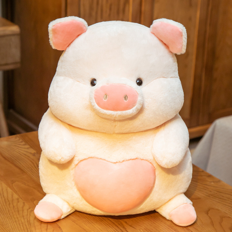 Picture of Ins Cute Pink Heart Pig Doll Cartoon Girl Heart Artificial Cute Pig Plush Toy Korean Smile Pig
