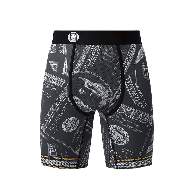 Picture of Men's Underwear Cartoon Print Men's Quick-Drying Boxer Briefs Sports Underwear Fitness Extended Underwear Men's Wholesale