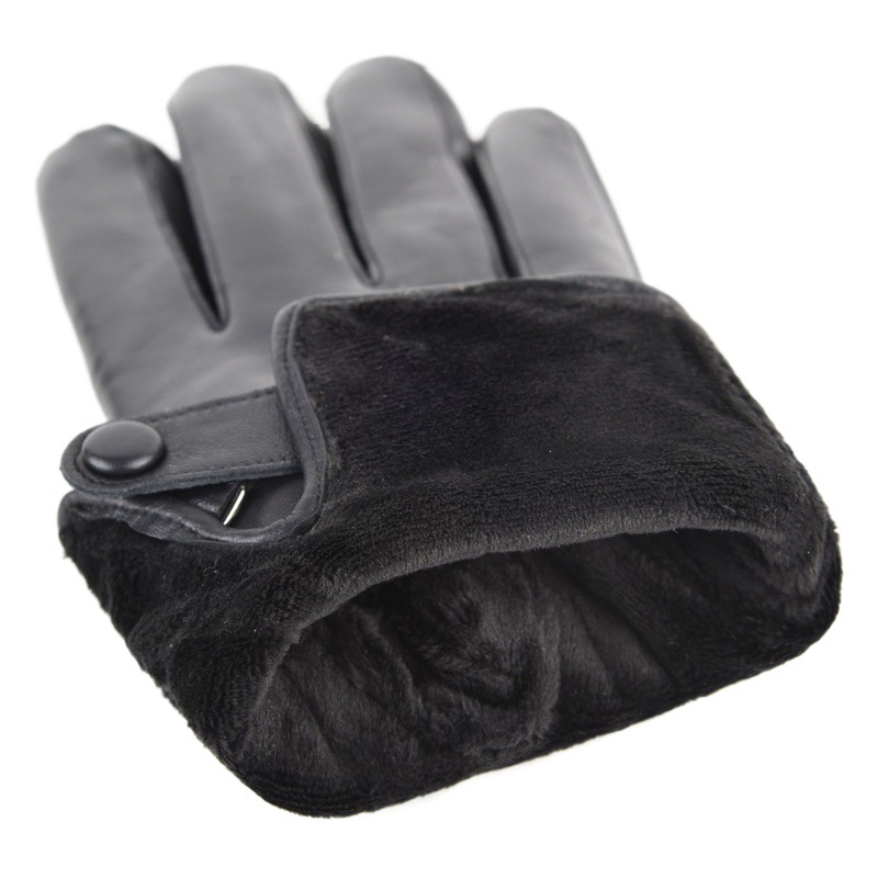 Sheepskin gloves men's fleece-lined touch screen warm autumn and winter non-slip waterproof riding outdoor high-end leather gloves