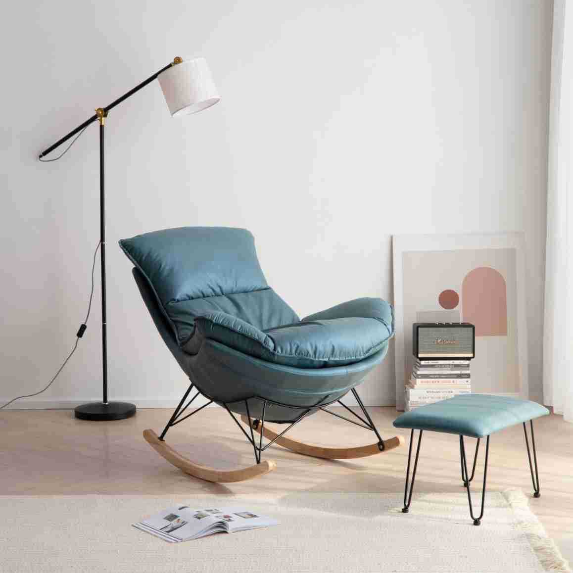 Picture of Leisure Rocking Chair Lazy Sofa Chair Balcony Nap Lobster Chair Technology Cloth Living Room Recliner Single Rocking Chair Home