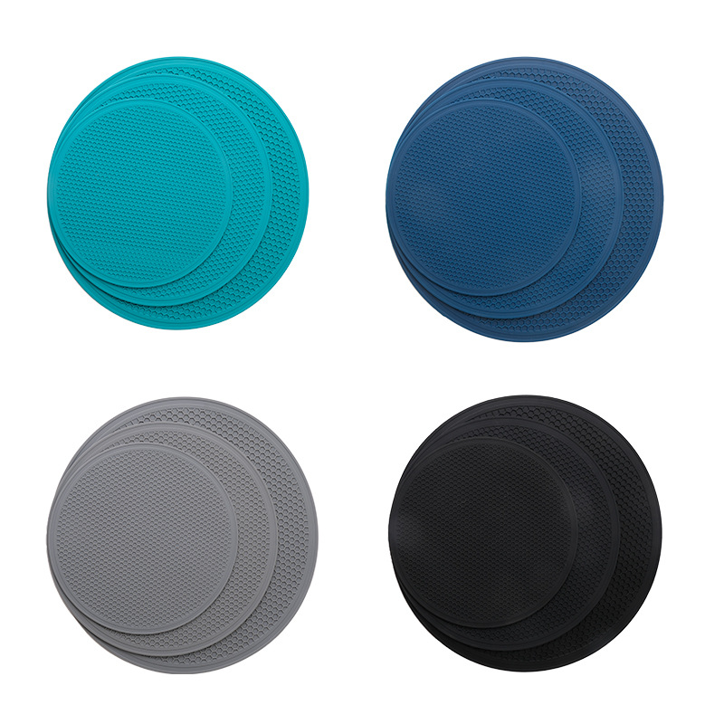 Picture of Three-size silicone honeycomb pattern insulation mat silicone insulation pot mat household insulation bowl mat large pot mat coaster dish mat