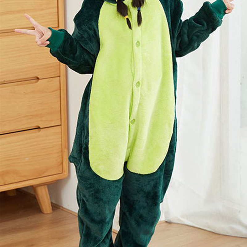 Picture of Cross-Border Flannel Adult and Children Dinosaur One-Piece Pajamas Animal Dinosaur One-Piece Pajamas Parent-Child Home Performance Clothes