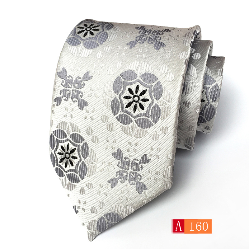 Picture of Source manufacturers polyester jacquard material men's tie big flower spike fashion tie in stock wholesale