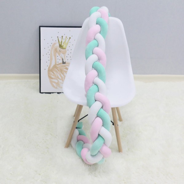 Picture of Baby Bed Circumference ins New Hand-Woven Long Knotted Ball Three-strand Brait Anti-collision Soft Bag Baby Bed Circumference