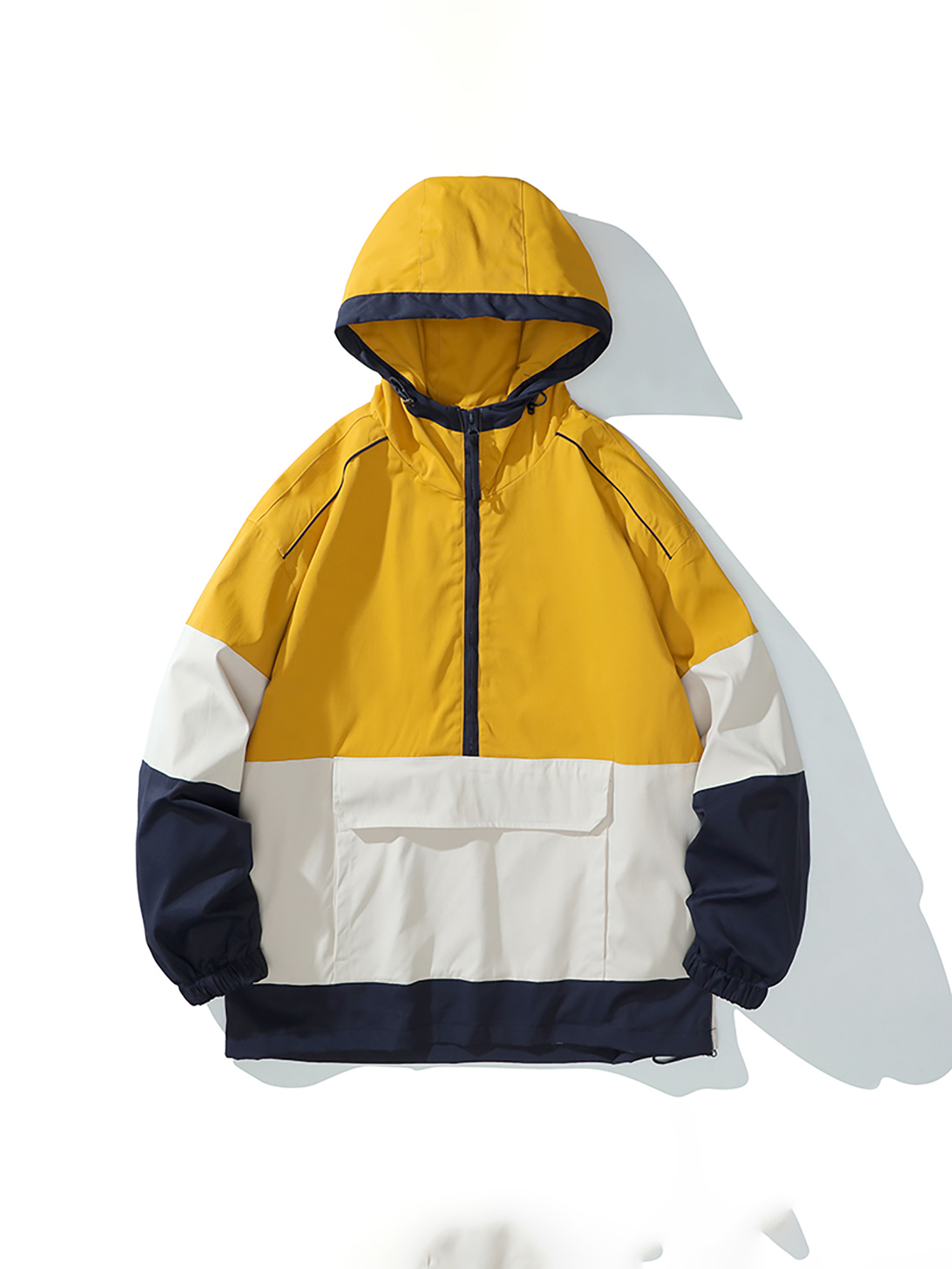 Picture of Spring and Autumn Loose-Fitting Plus-Size Half-Cardigan Unisex Pullover Japanese-Style Workwear Windbreaker Long-Sleeve Windproof Jacket for Women Cross-Border