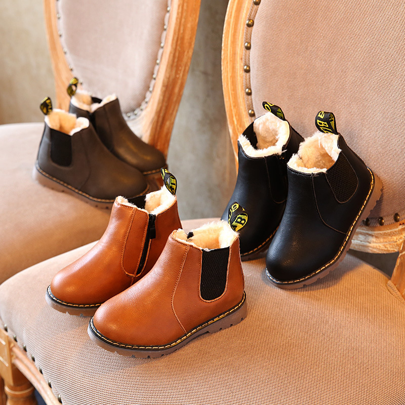 2025 Fall/Winter New Children's Shoes, Boys' Boots, British Leather Boots, Girls' Single Boots, Retro Big Boy Martin Boots