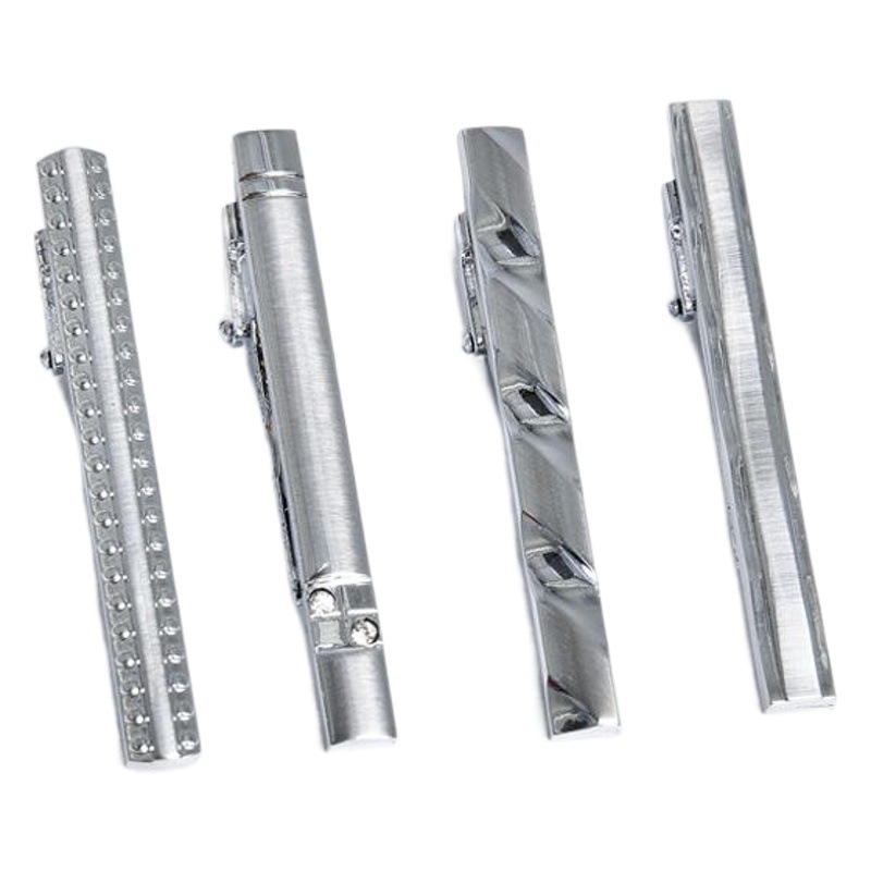 Men's tie clip high quality polished business dress professional silver simple factory wholesale copper tie clip