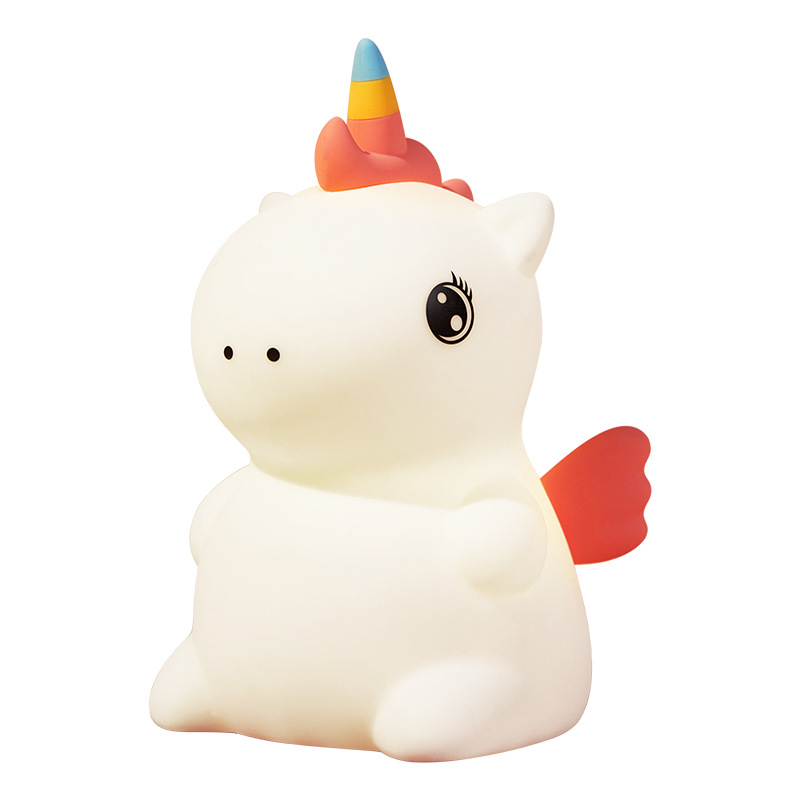 Picture of Unicorn Silicone Night Light Colorful Clap Atmosphere Light USB Charging Night Light Bedside Sleeping Light Clap Light