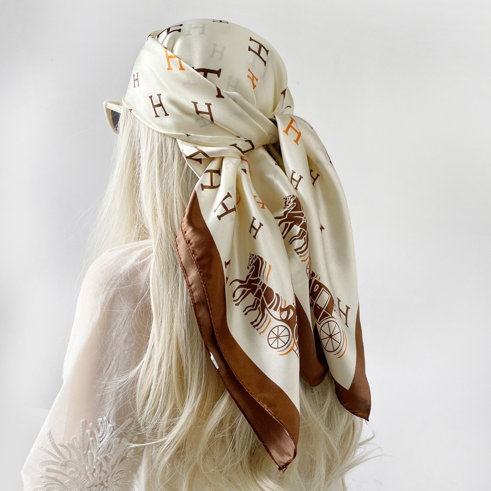 Picture of Simulated Silk Scarf Women's Headscarf 90*90cm Square Scarf Pattern Scarf Shawl European and American Cross-Border Scarf Wholesale