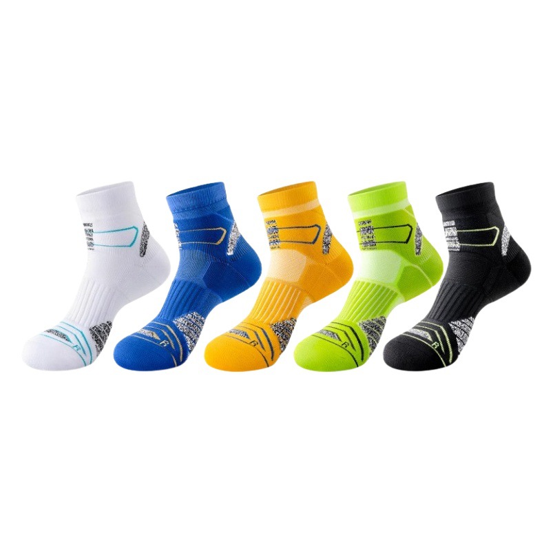 Marathon Professional Running Socks, Spring and Autumn Mid-Calf Length, Thickened Towel Bottom, Sports Cycling Basketball, Odor-Resistant, Sweat-Absorbent, Zhuji