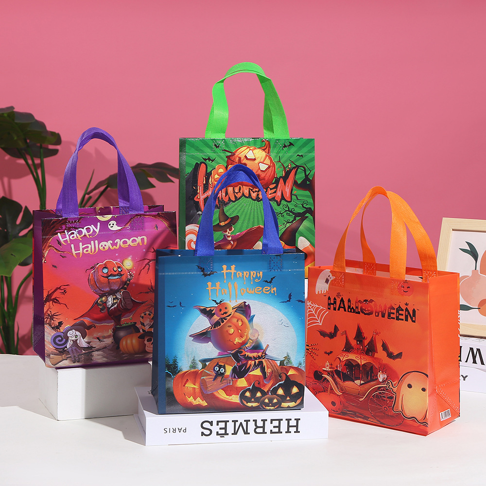 New Halloween candy gift bag non-woven tote bag ghost pumpkin gift bag cartoon large capacity spot