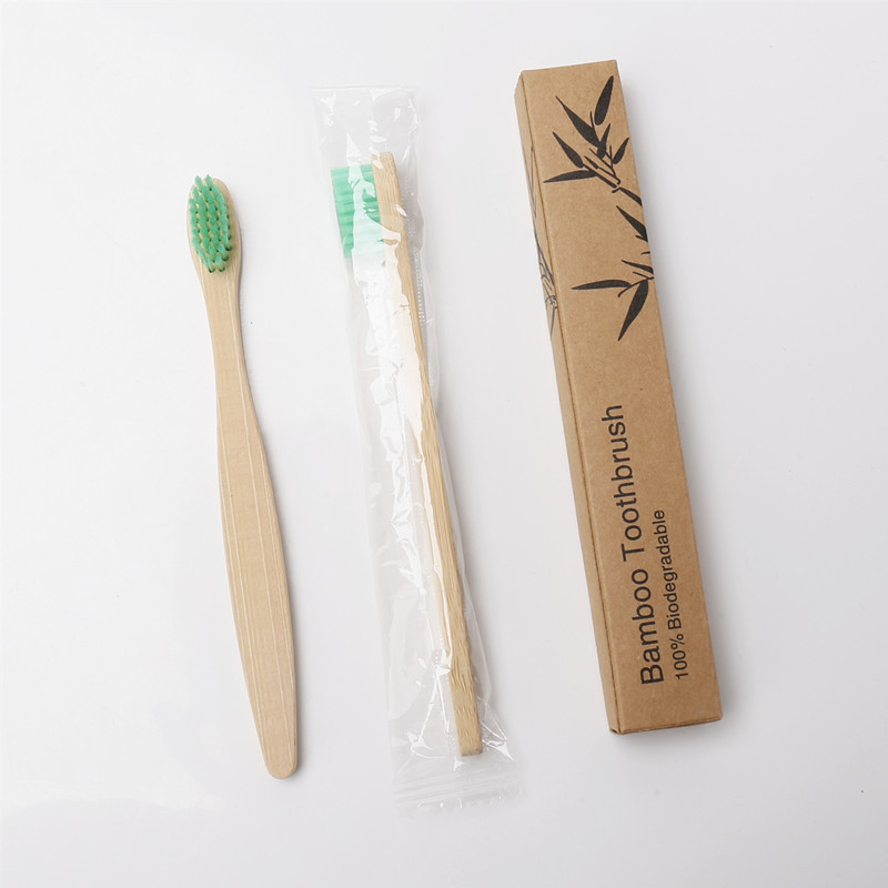 Picture of Hotel Bamboo Toothbrush Bamboo Toothbrush Bamboo Charcoal Kidsren's Bamboo Handle Wooden Soft Hair Logo Portable Environmentally Friendly Kidsren's Health