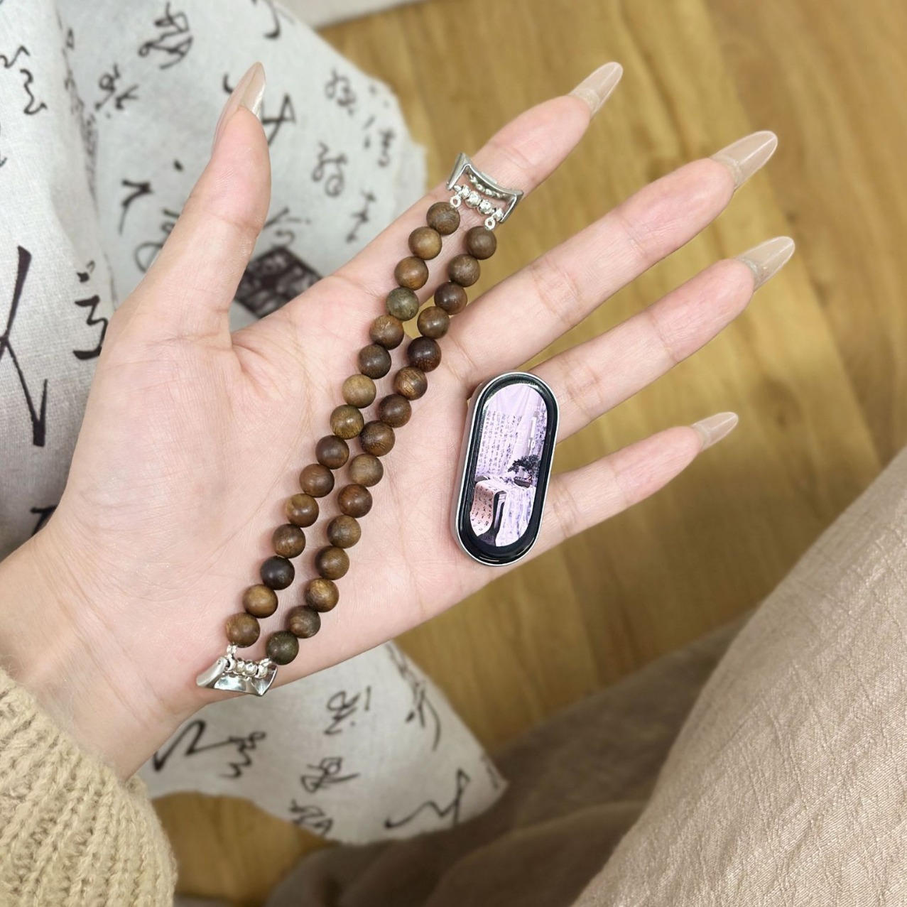 For mi band 8 strap 9 generation beaded hand rope national tide millet 7/6/5/4/3NFC national wind millet strap
