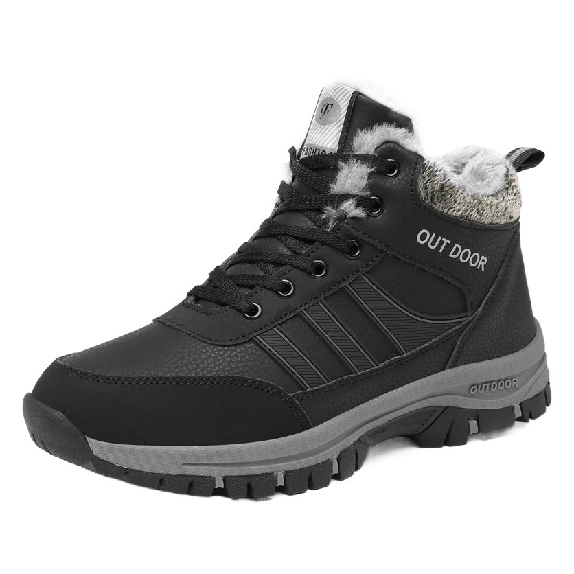 Cross-border winter fleece-lined warm cotton-padded shoes leisure sports middle-aged and elderly parents plus size outdoor mountaineering snow boots