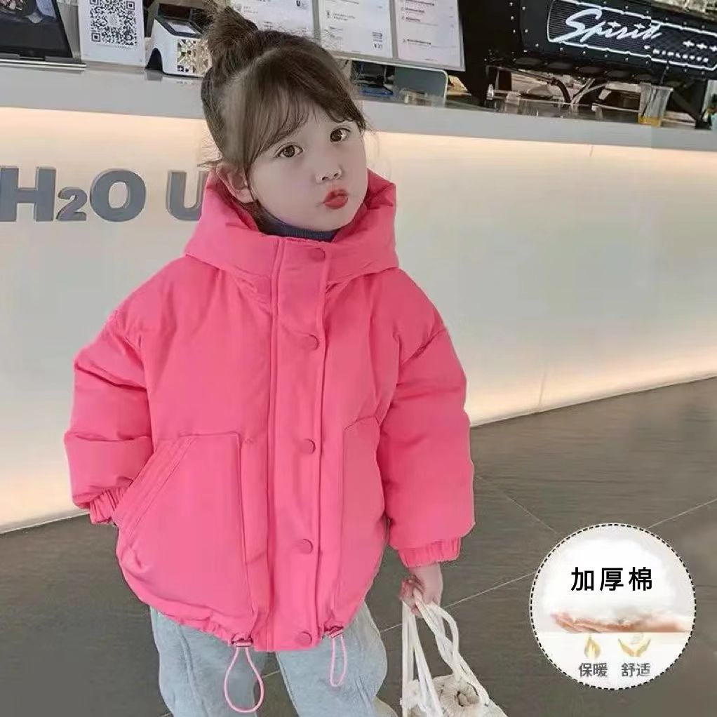 Picture of Girls' Cotton-padded Clothes Autumn and Winter Clothes New Style Girls Children's Fashionable Cotton-padded Coat Children's Bread Clothes Short Cotton-padded Coat Coat Trendy