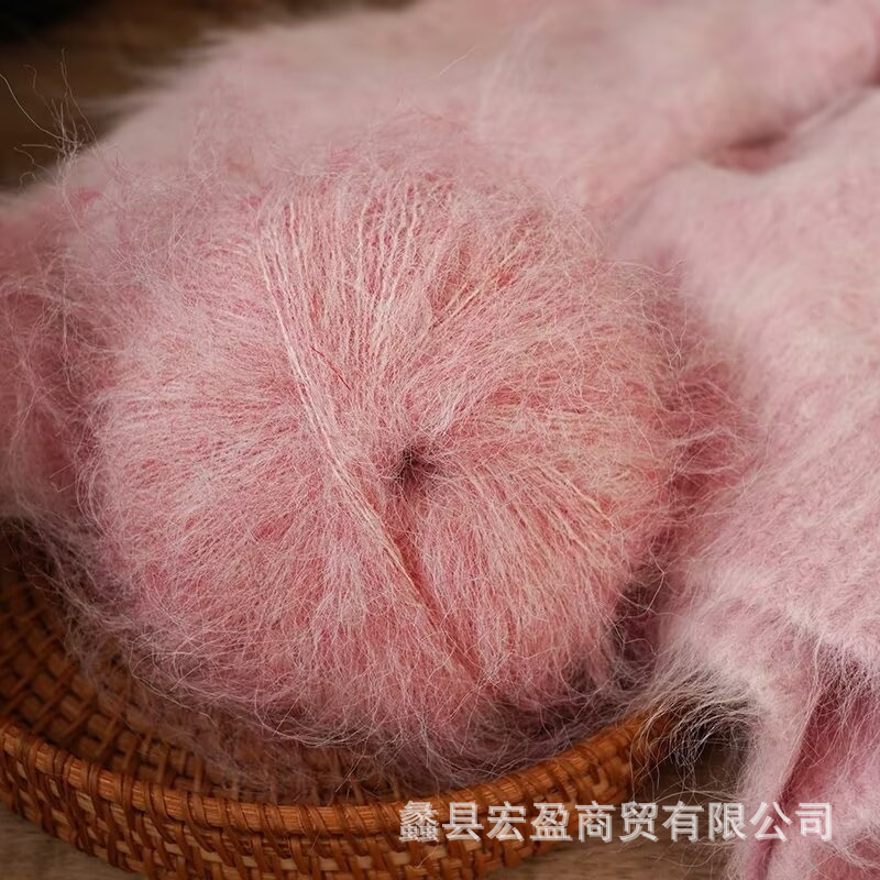 Wholesale Long Hair Alpaca Medium Fine Mohair Silk Super Soft Hand Crochet Doll Cashmere Wire Woven Sweater Hat