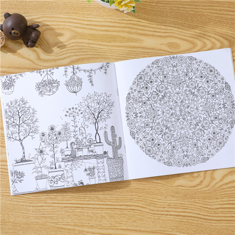 Picture of English Secret Garden Coloring Book Adult Decompression Hand-painted Coloring Book Student Coloring Drawing Book Graffiti