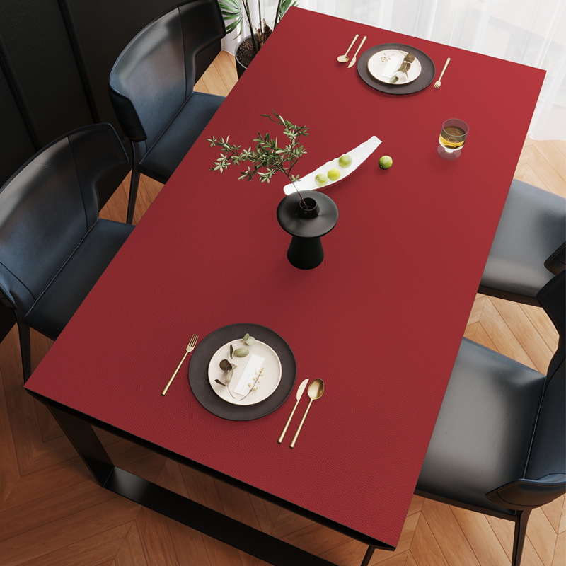 Picture of Spot solid color leather table mat table mat pvc leather waterproof oil-proof coffee table mat tablecloth wholesale