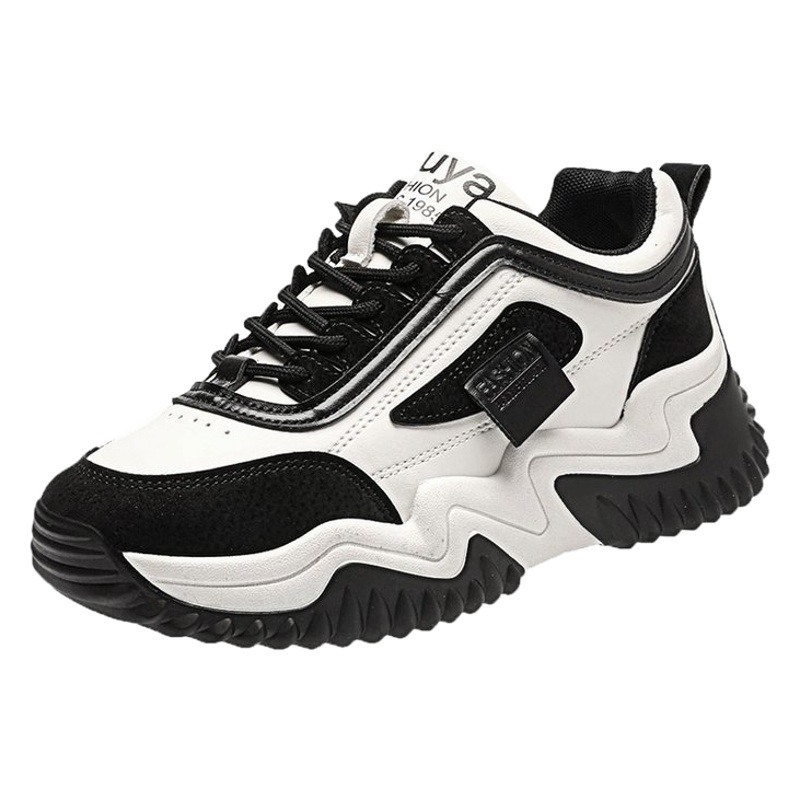 ins trendy Korean style clunky shoes for women 2023 spring new student platform sneaker women's contrast color lace-up casual women's shoes