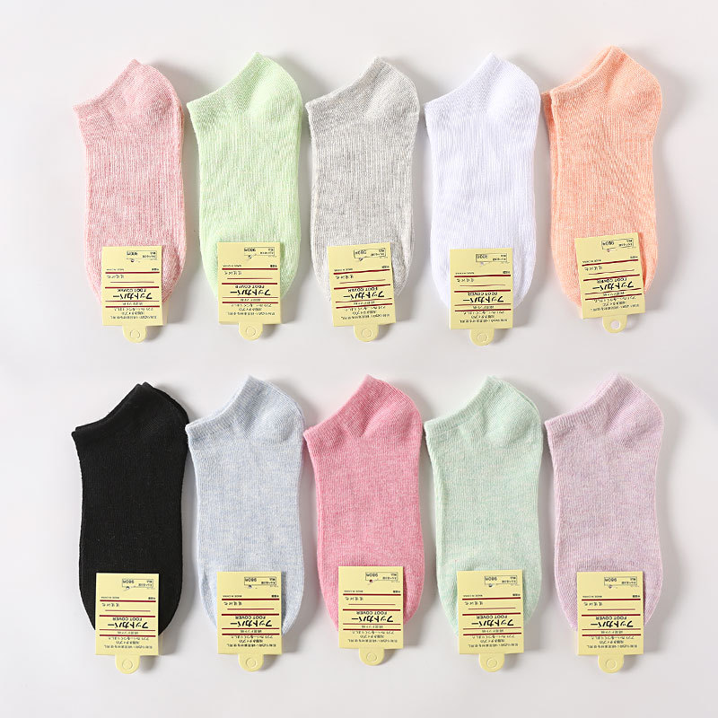 Picture of A generation of solid color cotton socks ladies boat socks shallow plus size gift women socks Zhuji socks wholesale