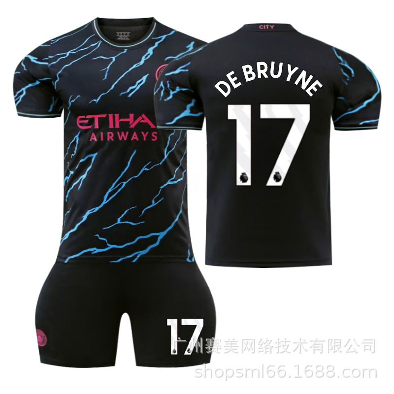 Picture of 23-24 Manchester City II away football uniform suit No. 9 Harland 17 de brauney 10 Rushford 47 Forden