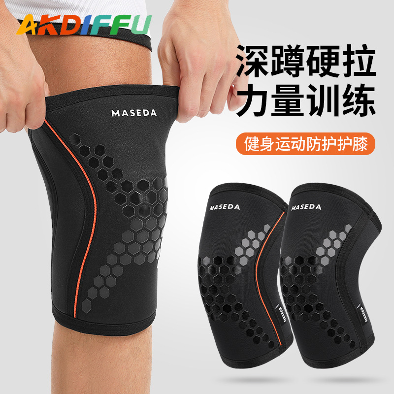 Hercules Knee Pad 7mm Diving Material Pressurized Protection Weightlifting Knee Pad Squat Fitness Strength Training Knee Pad in stock