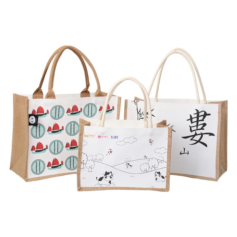 Popular sack canvas imitation sack canvas jute bag linen bag cotton and linen bag three-dimensional coated canvas bag