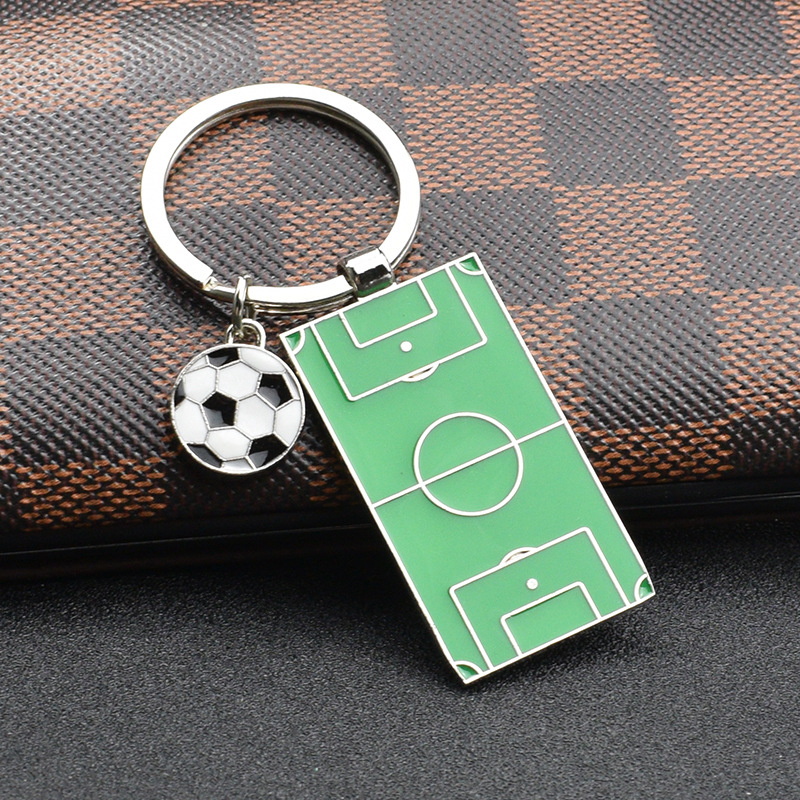 New Creative Metal New Football Field Keychain Gift Soccer Player Pendant Gift Fans Commemorative Gift