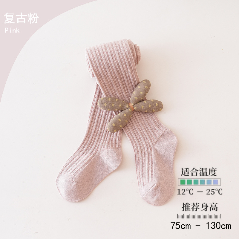 Picture of 0-10 years old children's pantyhose wholesale spring and autumn girls' pantyhose Class a cotton dragonfly wings knot children's pantyhose