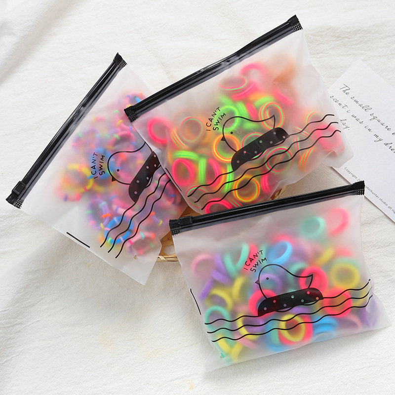 100 Bagged Candy Color Rubber Band Women's Ins Mori Style Hair Ring High Elastic Durable Basic Hair Rope Hair Rope