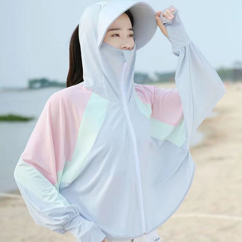 Picture of Ice Silk Sun Protection Clothing Women's Summer Thin UV Protection All-match Sun Protection Clothing Loose Sports Outdoor Hooded Coat Women