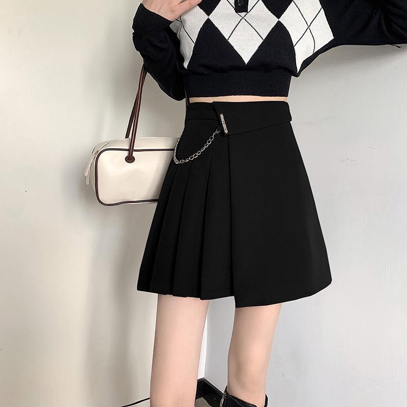 IrregulAr PleAted Skirt for Women, High-wAisted A-line Skirt, Anti-exposure, SmAll Design, Age-reducing And Slimming Look Skirt