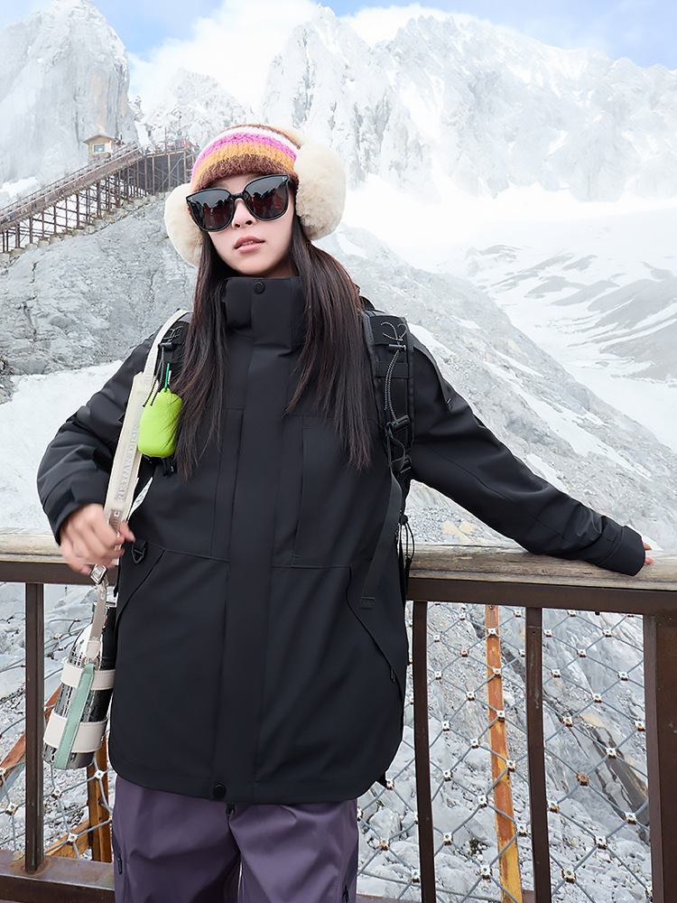 Luotuo Same Style Jacket Women's Three-In-One Jacket Men's Outdoor Hiking and Climbing Windproof and Waterproof Jacket Mountaineering Jacket