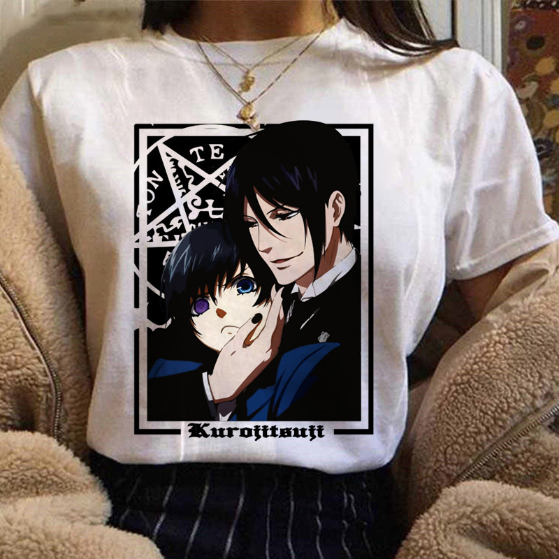 Black butler black deacon printed t-shirt short sleeve women's foreign trade cross-border wish/ebay Yama AliExpress
