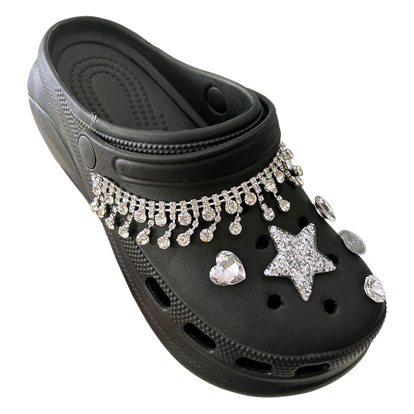 2024 New Hole Shoes Cross Accessories Diamond Chain Star Bear Shoe Flower DIY Detachable Decorative Shoe Buckle