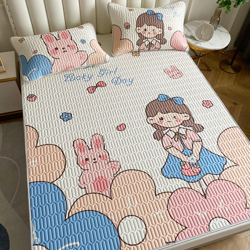 Picture of 2023 new large version of digital printing latex mat three-piece summer bedding air-conditioning mat washable
