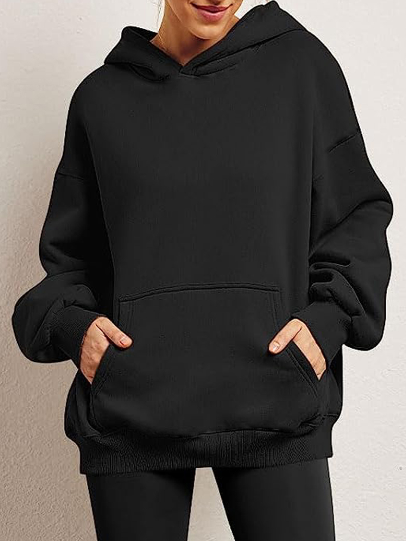 Picture of Amazon Europe and the United States cross-border foreign trade independent station 2023 new women's spring and autumn hooded sweater casual pocket jacket