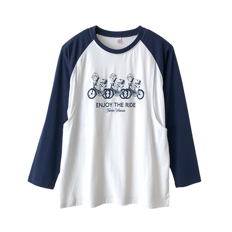 Picture of Breastfeeding Top T-Shirt Hot Mom Style Pure Cotton Outer Wear Spring and Autumn Pregnant Women's Long Sleeve Breastfeeding Moon Dress Women's Large Size