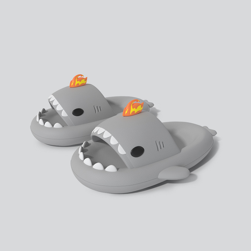 Picture of New Style Lantern Fish Shark Slippers Female Couple Indoor and Outdoor Thick Slippers Female Slip-on Feeling Soft Sole Home Sandals for Men