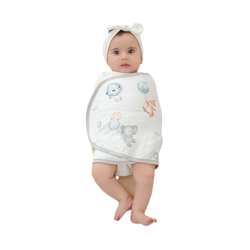 Picture of Baby Anti-Fright Sleeping Bag Newborn Baby Swaddle Spring and Autum Pure Cotton Type a Sleeping Anti-Fright Swaddling Towel