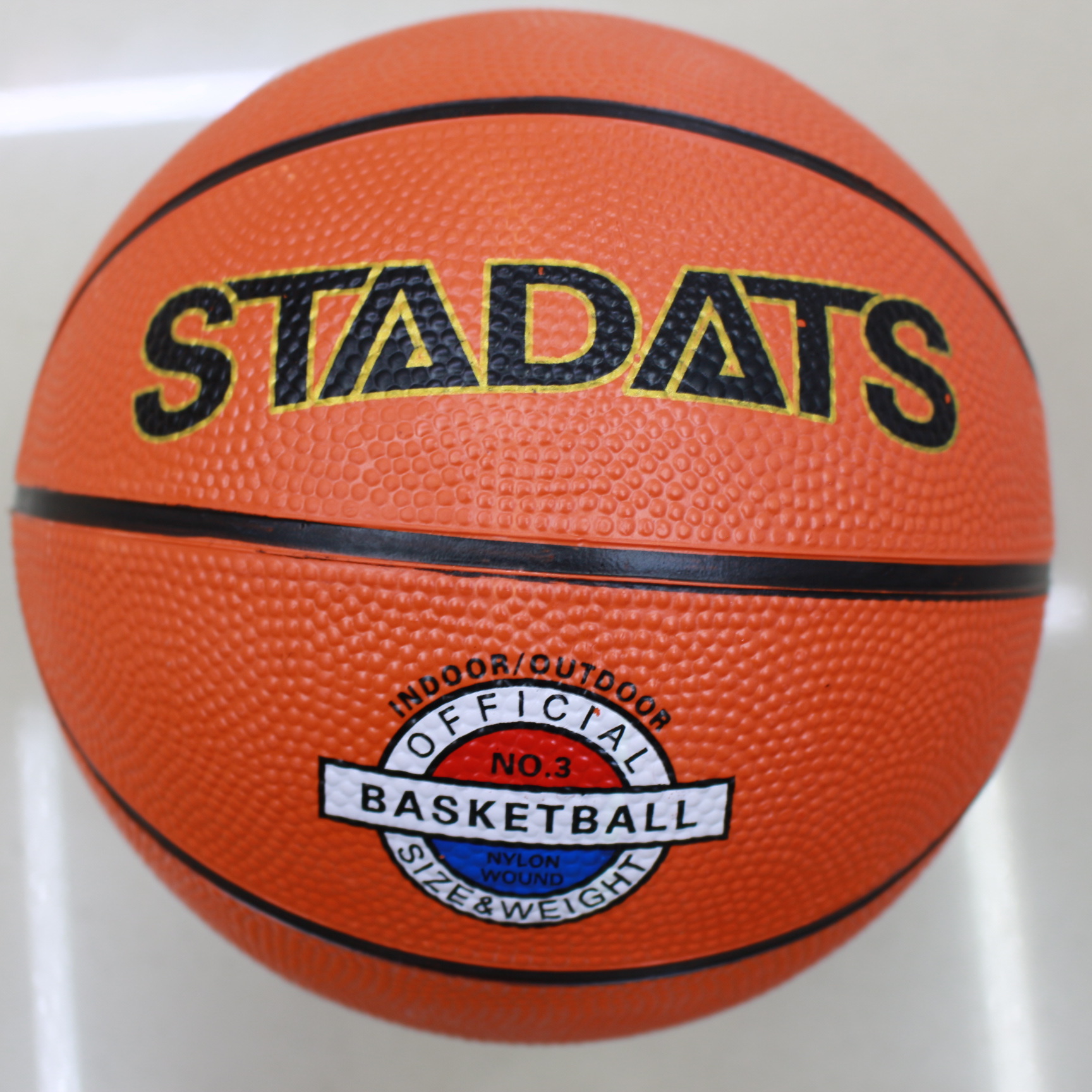 Authentic Orange Rubber Basketball No.3 Rubber Orange Basketball Elastic Foot/Kickable and Shootable Kindergarten Special