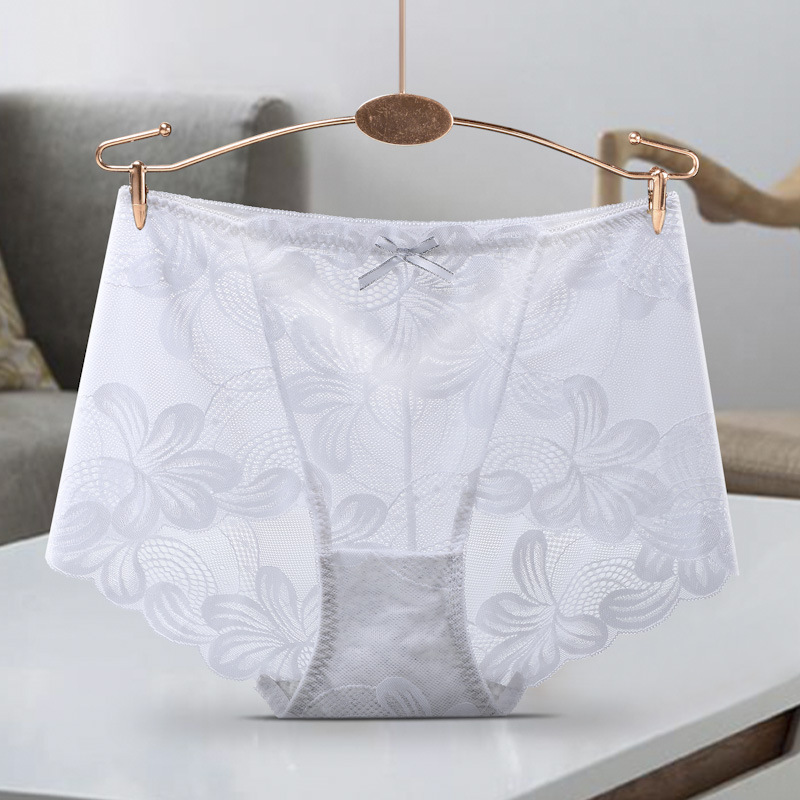 Picture of 3A Antibacterial Cotton Crotch Breathable Full Lace Women's Underwear Large Size Plus Fat Sexy Seamless Underwear Women's Butt Lifting Briefs