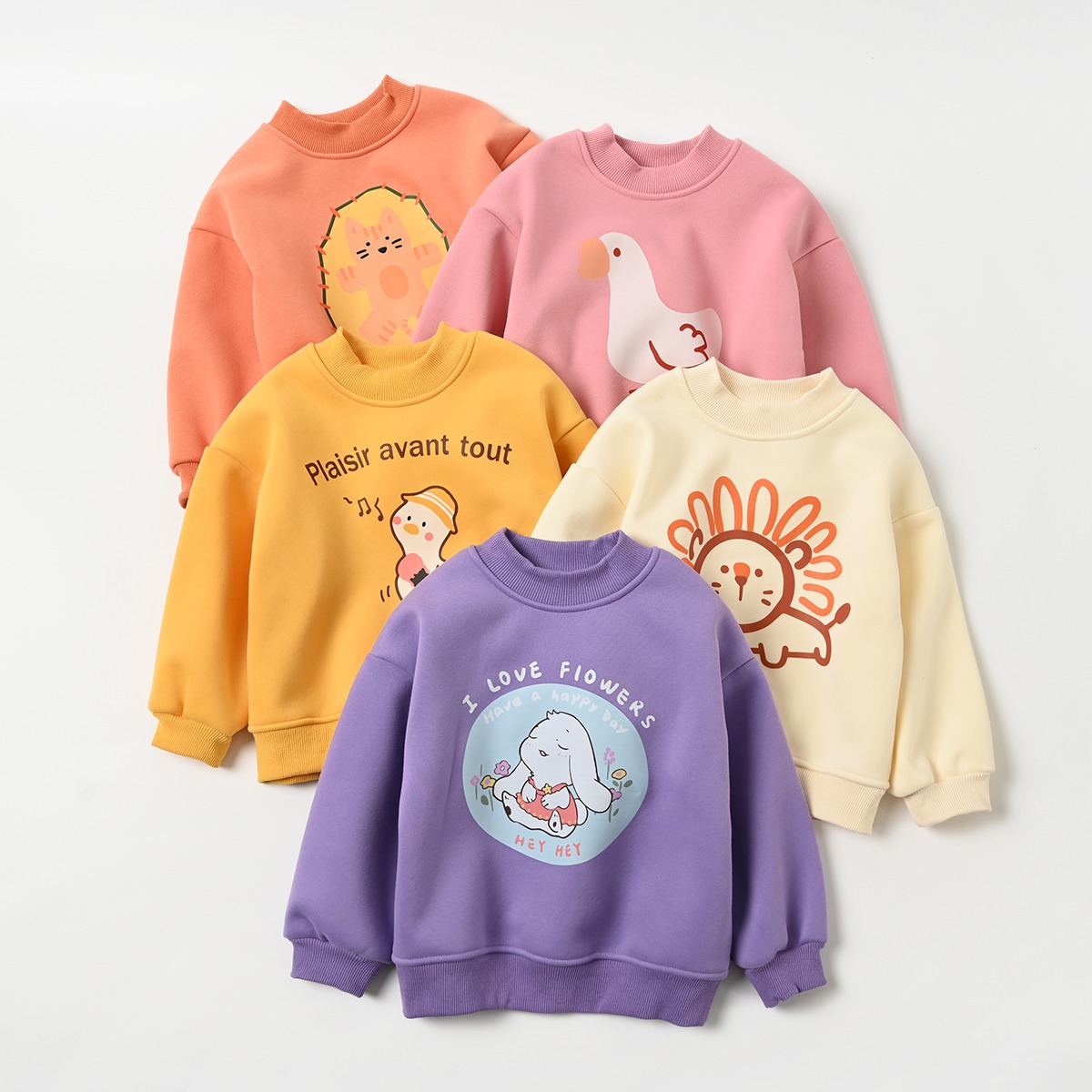 Picture of Children's One-piece Velvet Sweater Boys' and Boys Cartoon Warm Pullover for Children's Autumn and Winter Children's Wear Plus Velvet Jacket